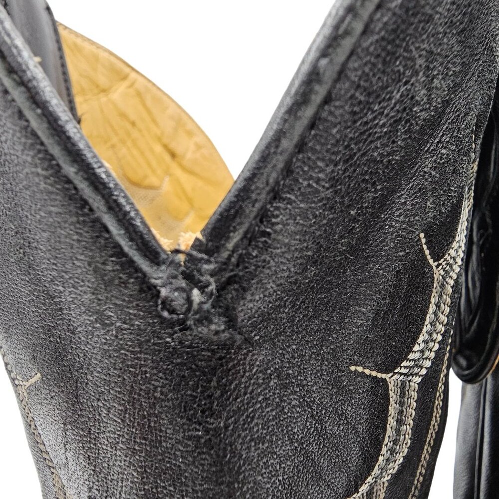 Vintage Honcho Boots Exotic Full Quill Ostrich Black Cowboy Western Mens 10D USA - Picture 8 of 16
